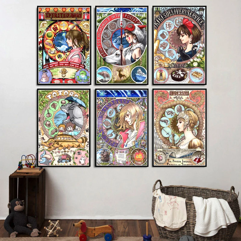 Miyazaki Hayao Totoro Princess Mononoke Spirited Away Studio Ghibli Poster Art Posters and Prints Canvas Painting for Home Decor
Miyazaki Hayao Totoro Princess Mononoke Spirited Away Studio Ghibli Poster Art Posters and Prints Canvas Painting for Home Decor