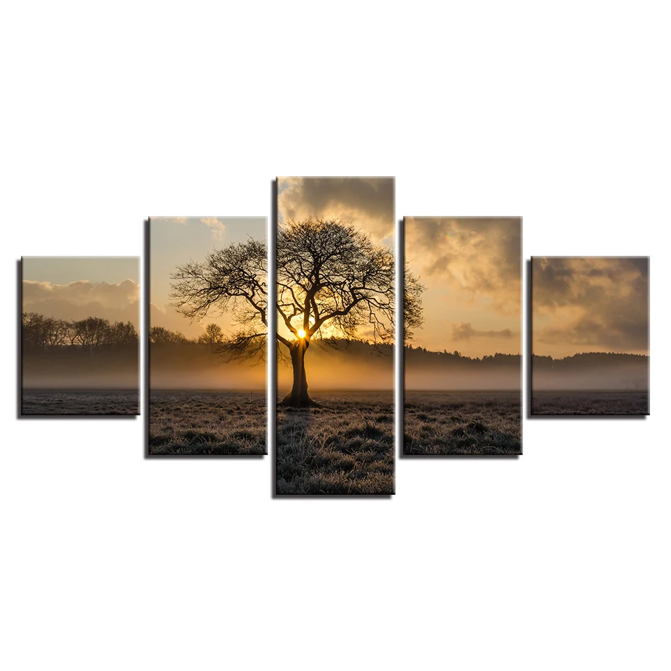 Canvas Pictures Home Decor For Living Room Wall Art 5 Pieces Sunrise Tree Landscape Paintings HD Prints Vintage Poster Framework
Canvas Pictures Home Decor For Living Room Wall Art 5 Pieces Sunrise Tree Landscape Paintings HD Prints Vintage Poster Framework