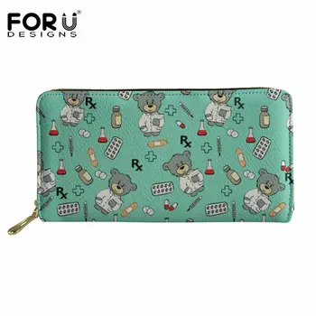 FORUDESIGNS Cartoon Nurse Bear Print Zipper Long Wallet Multifunction Card Holder Coin Purse for Girls Fashion Leather Wallets
FORUDESIGNS Cartoon Nurse Bear Print Zipper Long Wallet Multifunction Card Holder Coin Purse for Girls Fashion Leather Wallets