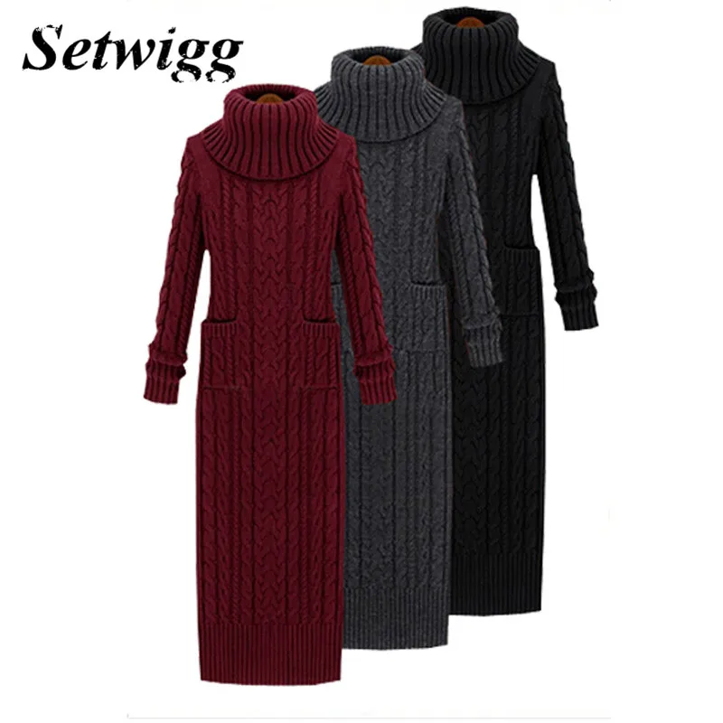 SETWIGG Korean Style Twist Knitted Long Dress Autumn Turtleneck Back Split Pockets Twisted Knit Casual Long Sweater Dress
SETWIGG Korean Style Twist Knitted Long Dress Autumn Turtleneck Back Split Pockets Twisted Knit Casual Long Sweater Dress