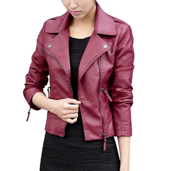 S-XXXL 2018 autumn women slim Korean style PU faux leather jackets sweet bodycon full sleeve zipper femme outwear coat plus size
S-XXXL 2018 autumn women slim Korean style PU faux leather jackets sweet bodycon full sleeve zipper femme outwear coat plus size