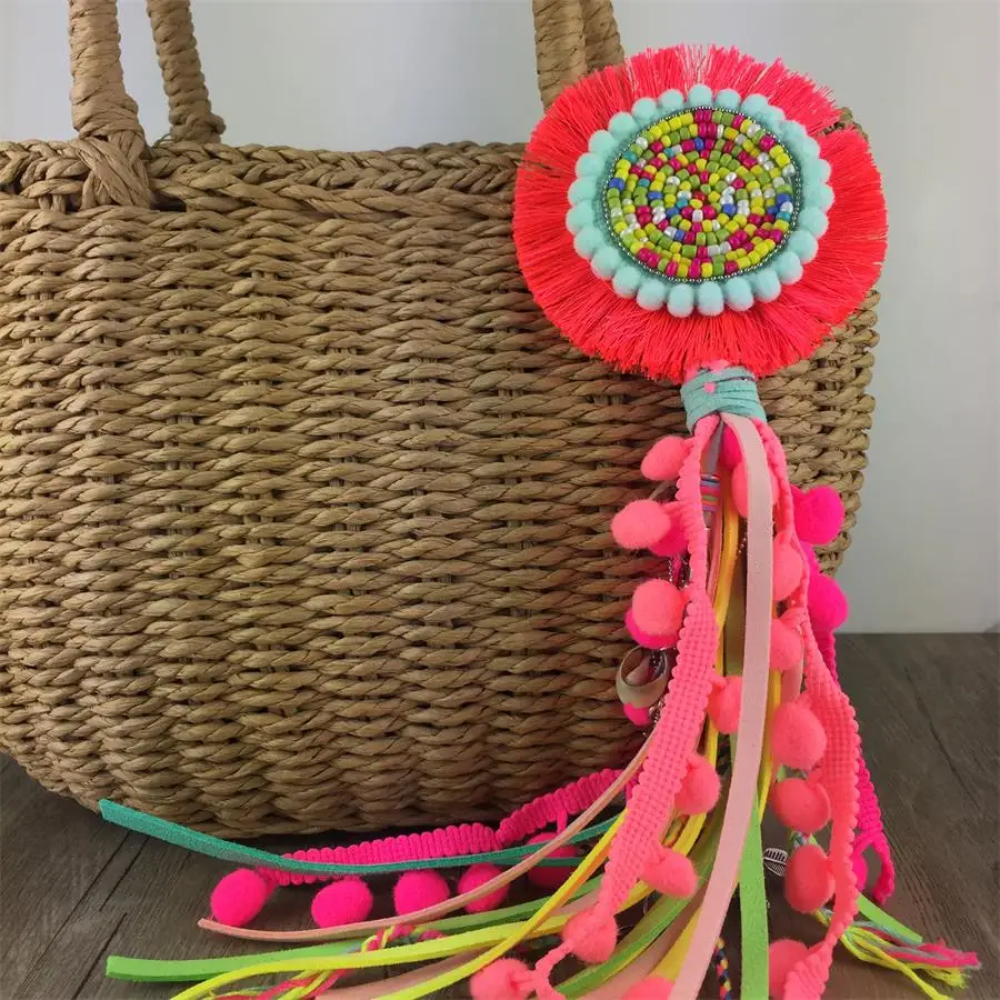 Leather Tassel With Colorful Pompons Handbag Accessorise Boho Style Keychains For Women Keyring Jewelry
Leather Tassel With Colorful Pompons Handbag Accessorise Boho Style Keychains For Women Keyring Jewelry