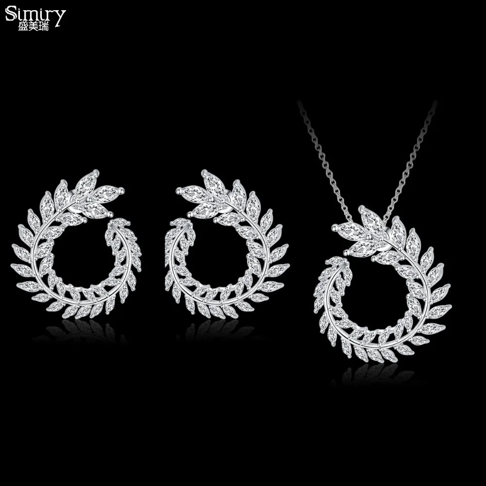 SIMIRY New design luxury AAA zircon olive branch shape pendant Necklace Set for women high quality party wedding Jewelry
SIMIRY New design luxury AAA zircon olive branch shape pendant Necklace Set for women high quality party wedding Jewelry