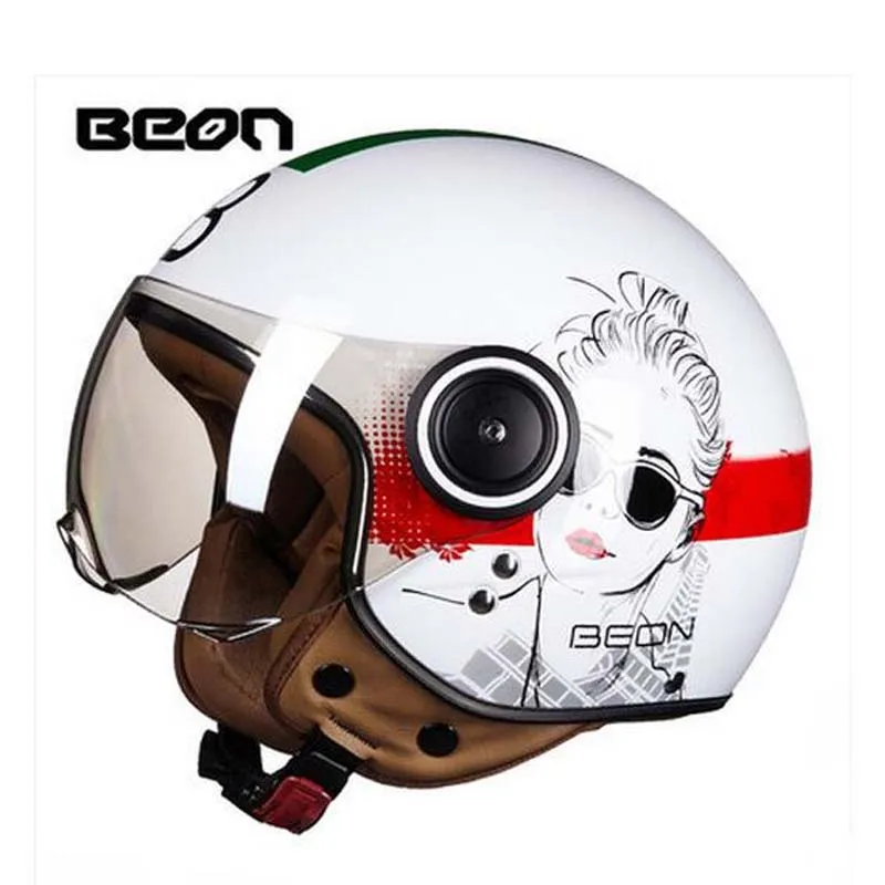 Лето 2019 новый дизайн для девочек мотоциклетный шлем с открытым лицом ABS Ретро