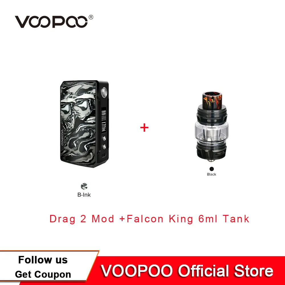 Hottest Voopoo Drag 2 Box Mod 177W Power By 18650 Battery US GENE chip TC Resin Box mod Fit 6ml Falcon King Tank Bulb Vape Tank
Hottest Voopoo Drag 2 Box Mod 177W Power By 18650 Battery US GENE chip TC Resin Box mod Fit 6ml Falcon King Tank Bulb Vape Tank