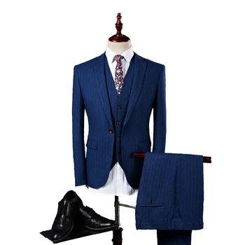 High Quality Striped Mens Suit Three Piece set Slim Design Men Blazer jacket with Pants and Vest Size S-6XL
High Quality Striped Mens Suit Three Piece set Slim Design Men Blazer jacket with Pants and Vest Size S-6XL