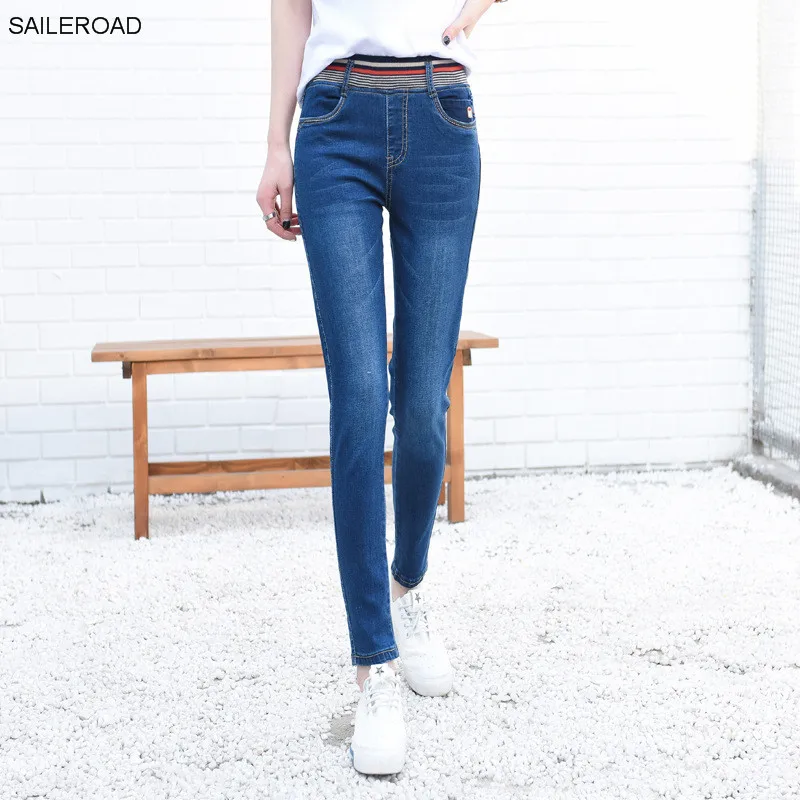 2017 Women Plus Size Jeans Women Pencil Pants High Waist Jean Femme Woman Slim Denim Elastic Skinny Pants Trousers Mom Jeans
2017 Women Plus Size Jeans Women Pencil Pants High Waist Jean Femme Woman Slim Denim Elastic Skinny Pants Trousers Mom Jeans