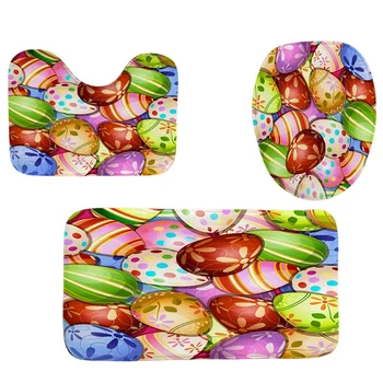 4Pcs Home Bathroom Decor Set Bathroom Colorful Eggspattern Toilet Seat Cover Bath Mat Set+ Waterproof Shower Curtain
4Pcs Home Bathroom Decor Set Bathroom Colorful Eggspattern Toilet Seat Cover Bath Mat Set+ Waterproof Shower Curtain