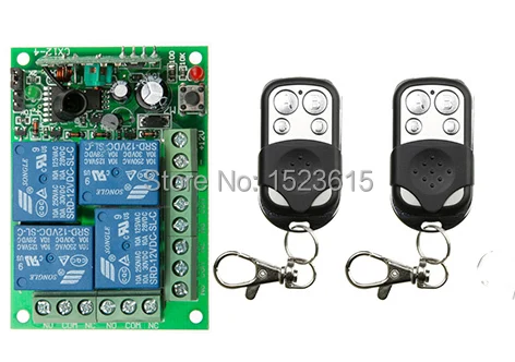 New DC12V 4CH 10A Radio Controller RF Wireless Push Remote Control Switch 315 MHZ 433 MHZ teleswitch 2 Transmitter +1 Receiver
New DC12V 4CH 10A Radio Controller RF Wireless Push Remote Control Switch 315 MHZ 433 MHZ teleswitch 2 Transmitter +1 Receiver