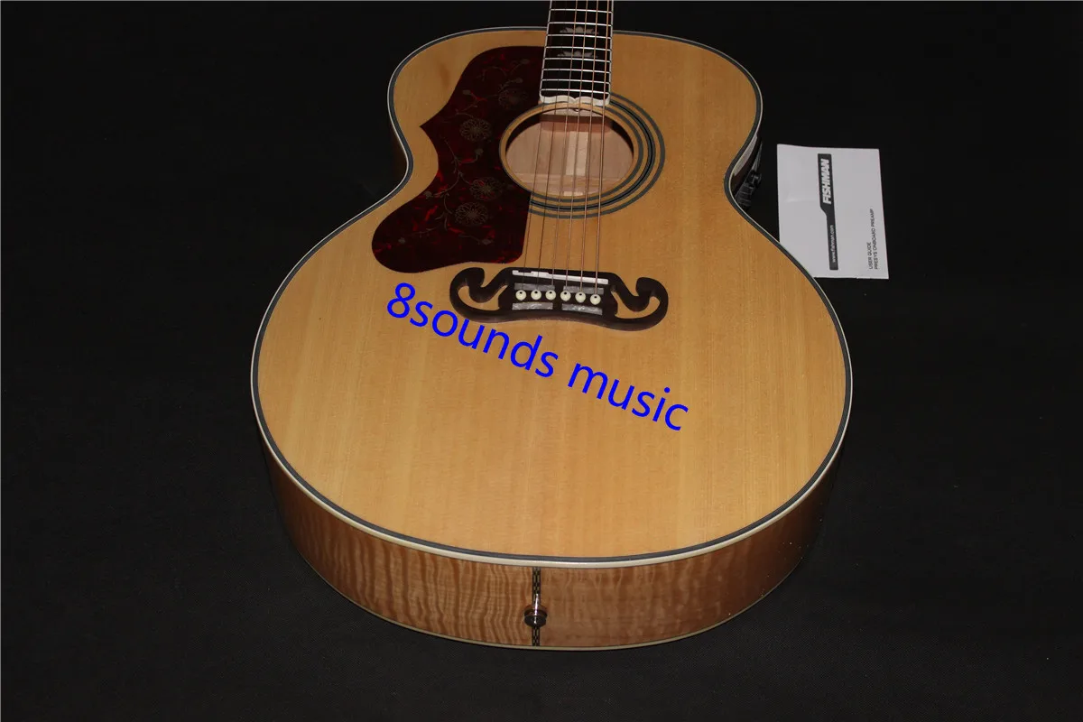 

free shipping J-200 Standard Jumbo left handed Acoustic Guitar Natural finish lefty Guitarra acustica