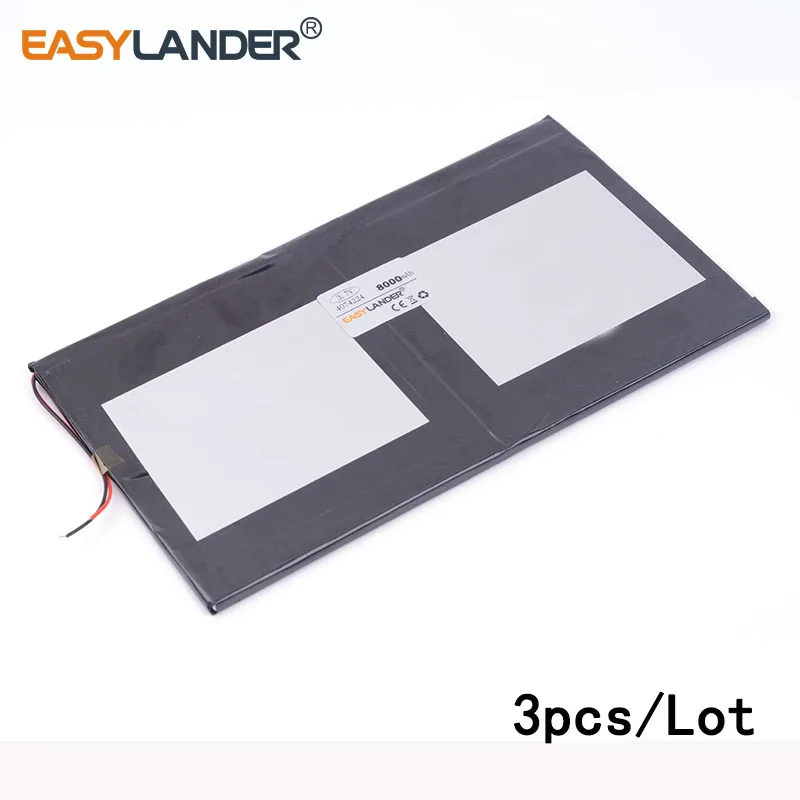 3pcs /Lot 3.7V 8000mAH 4074224 lithium Li ion polymer rechargeable battery for tablet pc Ainol NOVO10 Hero Quad core
3pcs /Lot 3.7V 8000mAH 4074224 lithium Li ion polymer rechargeable battery for tablet pc Ainol NOVO10 Hero Quad core