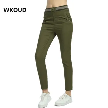WKOUD Women Harem Pants High Waist Buttons Decorate Casual Pants Female Khaki Black Trousers Fall Spring Long Pant P8016
WKOUD Women Harem Pants High Waist Buttons Decorate Casual Pants Female Khaki Black Trousers Fall Spring Long Pant P8016