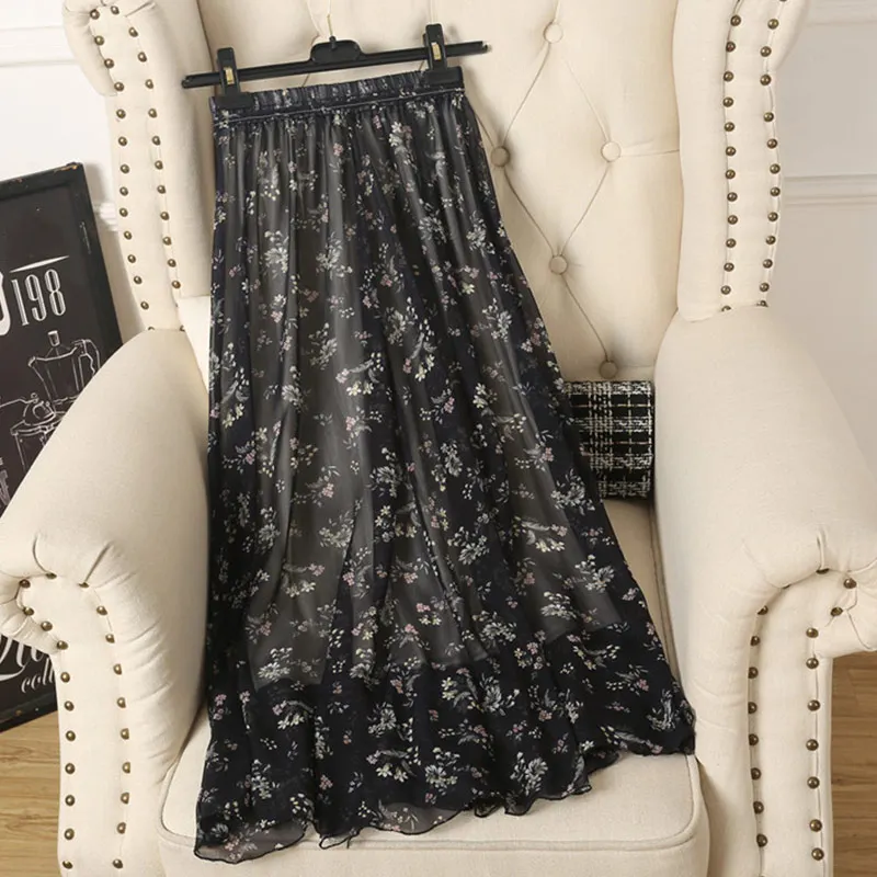 Korean Chiffon Lining Women Skirts Vintage A-Line Floral Print Elastic Waist Female Skirt 2019 Summer Casual Vogue Lady Vestido
Korean Chiffon Lining Women Skirts Vintage A-Line Floral Print Elastic Waist Female Skirt 2019 Summer Casual Vogue Lady Vestido