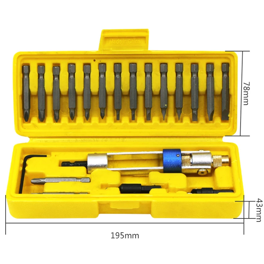20 In 1 Multi-Function Screwdriver Set High Speed Steel Countersunk Drill Bit Kit Screwdriver Kit For Punching/Screw Tightening
20 In 1 Multi-Function Screwdriver Set High Speed Steel Countersunk Drill Bit Kit Screwdriver Kit For Punching/Screw Tightening
