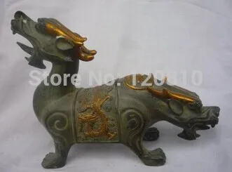 Old Chinese Bronze gold-filled double-headed beast statue /sculpture,with mark,best collection&adornment
Old Chinese Bronze gold-filled double-headed beast statue /sculpture,with mark,best collection&adornment