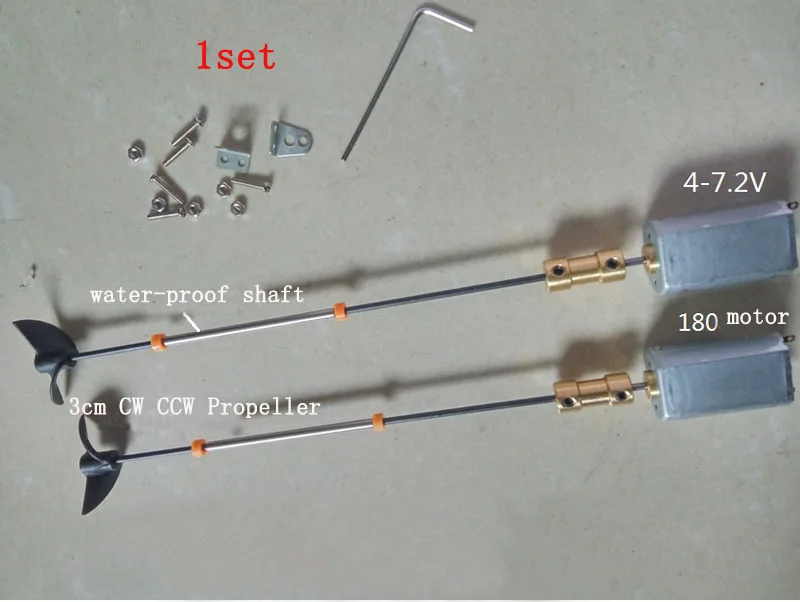 1set Double Motors Power Kit DIY RC Boat Motor Drive Set 180 Motor+Coupling+3cm Propeller+15cm Shaft Kits for Model Bait Boats
1set Double Motors Power Kit DIY RC Boat Motor Drive Set 180 Motor+Coupling+3cm Propeller+15cm Shaft Kits for Model Bait Boats