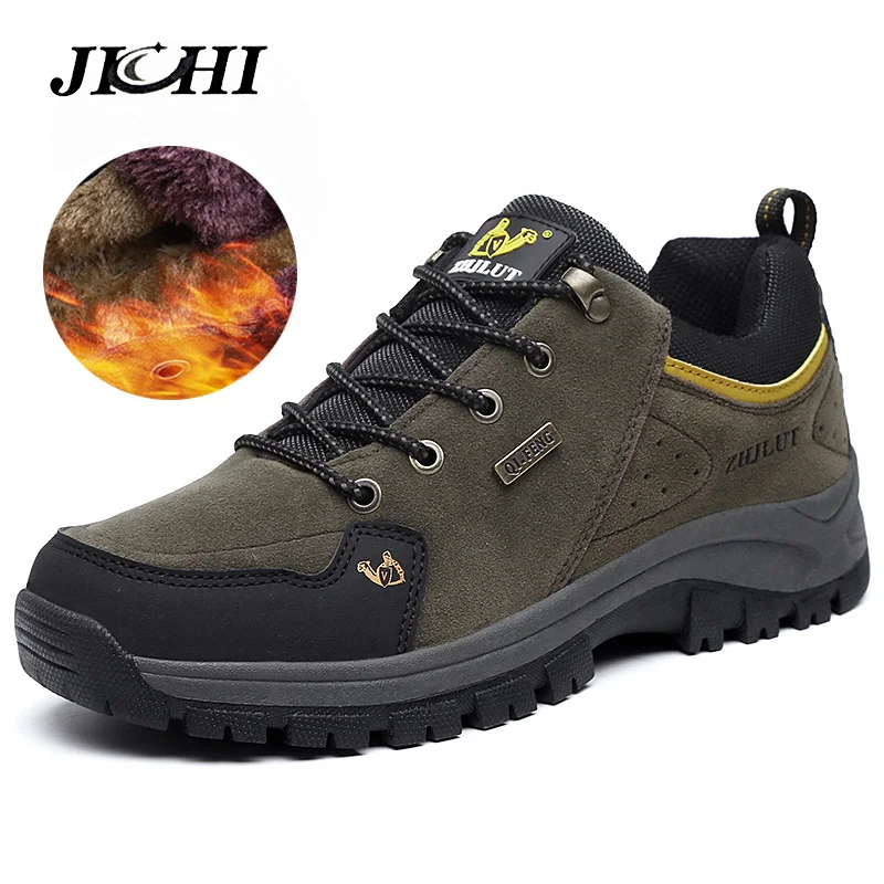 Winter Men Boots With Fur Men Fahsion Snow Boots Casual Ankle Boots Men Leather Shoes For Men Quality Keep Warm Boots Big Size