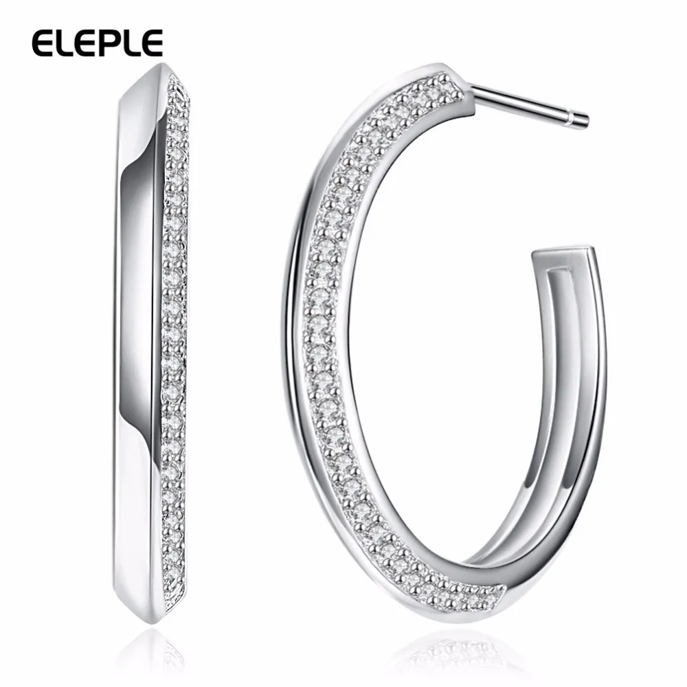 Eleple Trendy 925 Sterling Silver Round Open Earrings For Women Shining AAA Cubic Zirconia Hoop Earring Fashion Jewelry ESVE214
Eleple Trendy 925 Sterling Silver Round Open Earrings For Women Shining AAA Cubic Zirconia Hoop Earring Fashion Jewelry ESVE214
