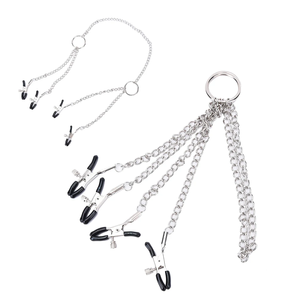 Зажимы для сосков с цепочкой Concorde Sweet Caress регулируемые, серебристые 570067 - Concorde - Зажимы для сосков - Купить