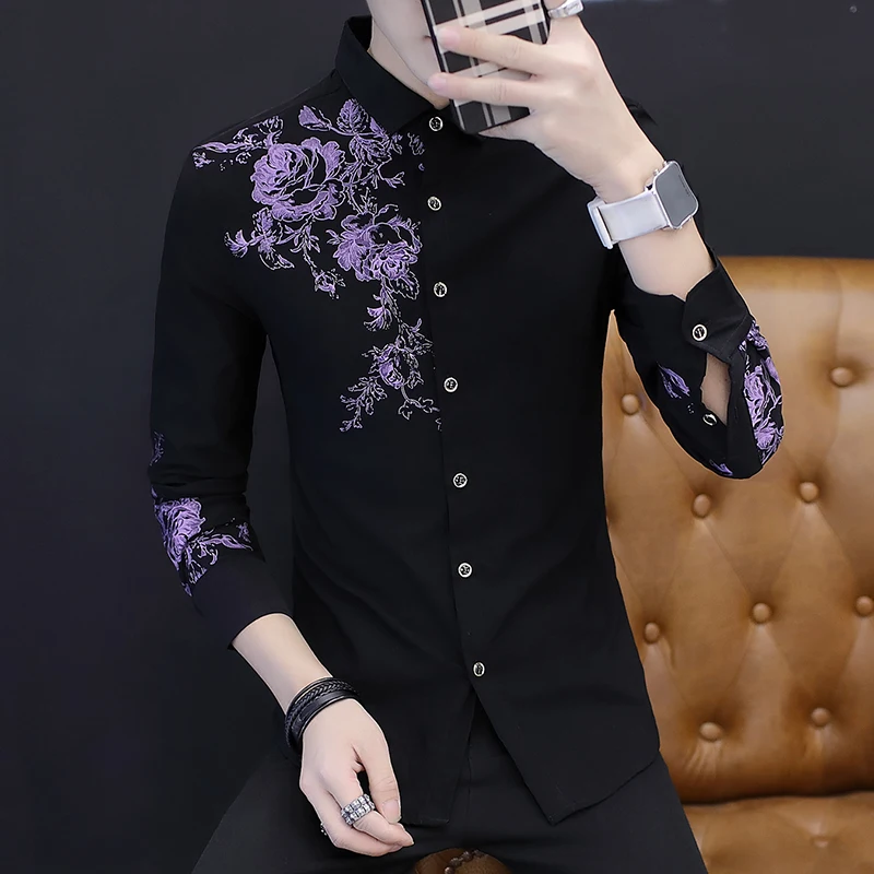 2018 Teen Men's Long Sleeve Print Shirts Fashion Casual Rose Pattern Shirt Men Size S-3XL
2018 Teen Men's Long Sleeve Print Shirts Fashion Casual Rose Pattern Shirt Men Size S-3XL