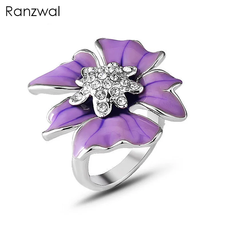 Ranzwal Elegant Purple Enamel Flower Rings for Women Rhinestones Finger Ring Female Jewelry US SIZE 6~9
Ranzwal Elegant Purple Enamel Flower Rings for Women Rhinestones Finger Ring Female Jewelry US SIZE 6~9