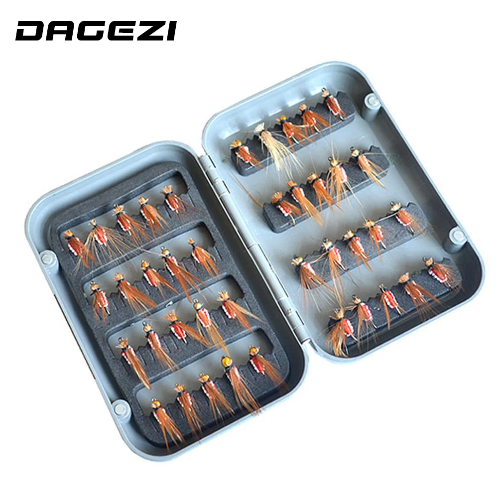 DAGEZI fly fishing lure set 32pcs/sets Artificial bait trout fly fishing lures fishing hooks tackle with fly box fishing tackle
DAGEZI fly fishing lure set 32pcs/sets Artificial bait trout fly fishing lures fishing hooks tackle with fly box fishing tackle