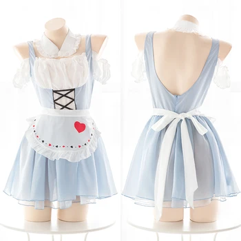Japanese Anime Alice Sexy Lolita Perspective Backless Set Cosplay Maid Blue White Uniform Dress Female Party Underwear Set |
Japanese Anime Alice Sexy Lolita Perspective Backless Set Cosplay Maid Blue White Uniform Dress Female Party Underwear Set |