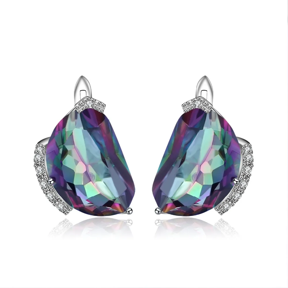 GEM'S BALLET Natural Rainbow Mystic Quartz Stud Earrings Solid 925 Sterling Silver Multicolor Earrings For Women Wedding Fine
GEM'S BALLET Natural Rainbow Mystic Quartz Stud Earrings Solid 925 Sterling Silver Multicolor Earrings For Women Wedding Fine