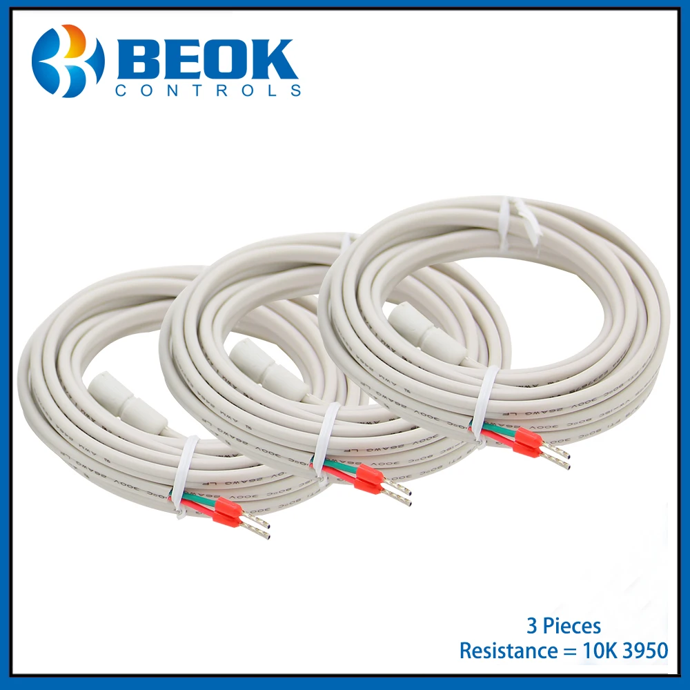 Beok 3 Pieces Temperature Sensor Probe for Floor Heating Room Thermostat NTC B=3950 10K@25 degrees Celsius
Beok 3 Pieces Temperature Sensor Probe for Floor Heating Room Thermostat NTC B=3950 10K@25 degrees Celsius