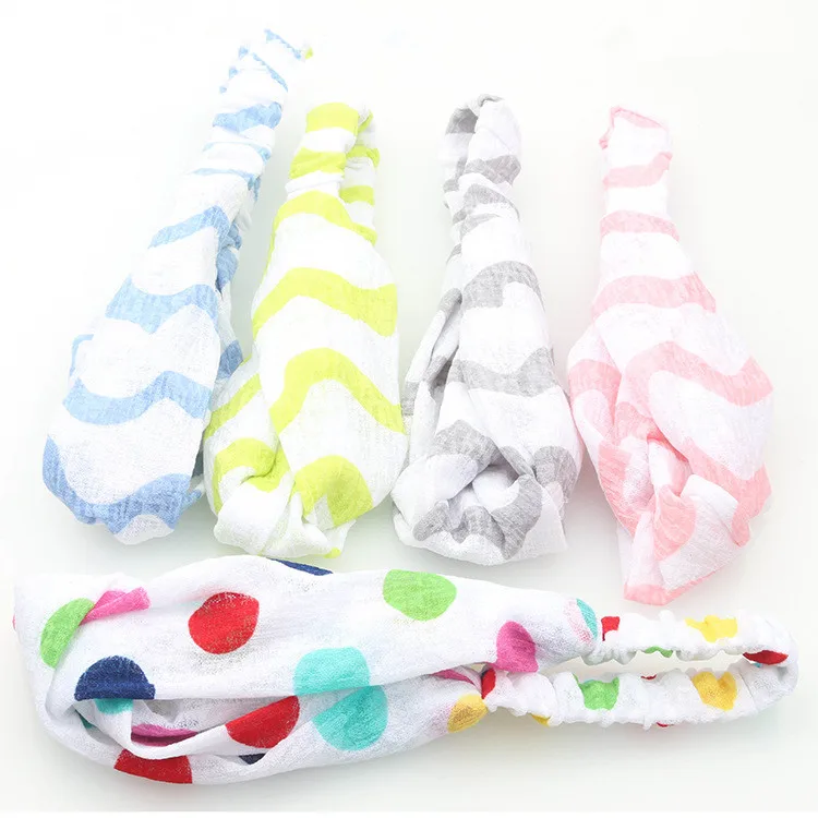 Women Headband New Ladies Elastic Headbands Cross Polka Dots Turban Girls Fabric Hairbands Striped Headwrap Hair Accessories |
