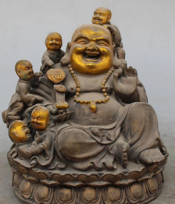 Old Chinese Silver Gilt Wealth 5 Kids Happy Laugh Smile Maitreya Buddha Statue R0707
Old Chinese Silver Gilt Wealth 5 Kids Happy Laugh Smile Maitreya Buddha Statue R0707