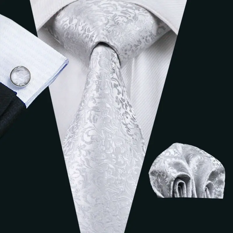 Men`s Tie Silver Novelty Jacquard Woven 100% Silk Brand Tie Hanky Cufflinks Set For Wedding Business Party Free Postage LS-1126
Men`s Tie Silver Novelty Jacquard Woven 100% Silk Brand Tie Hanky Cufflinks Set For Wedding Business Party Free Postage LS-1126