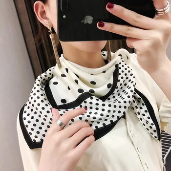 South Korea 70cm x 70cm dot faux silk scarves decorative small square scarves small necktie silky scarves summer
South Korea 70cm x 70cm dot faux silk scarves decorative small square scarves small necktie silky scarves summer
