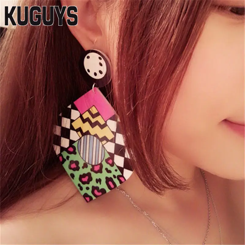 KUGUYS Acrylic Colorful Geometric Drop Earrings for Women Brincos Hyperbole Earring Woman Holiday Jewelry Pendientes Oorbellen
KUGUYS Acrylic Colorful Geometric Drop Earrings for Women Brincos Hyperbole Earring Woman Holiday Jewelry Pendientes Oorbellen