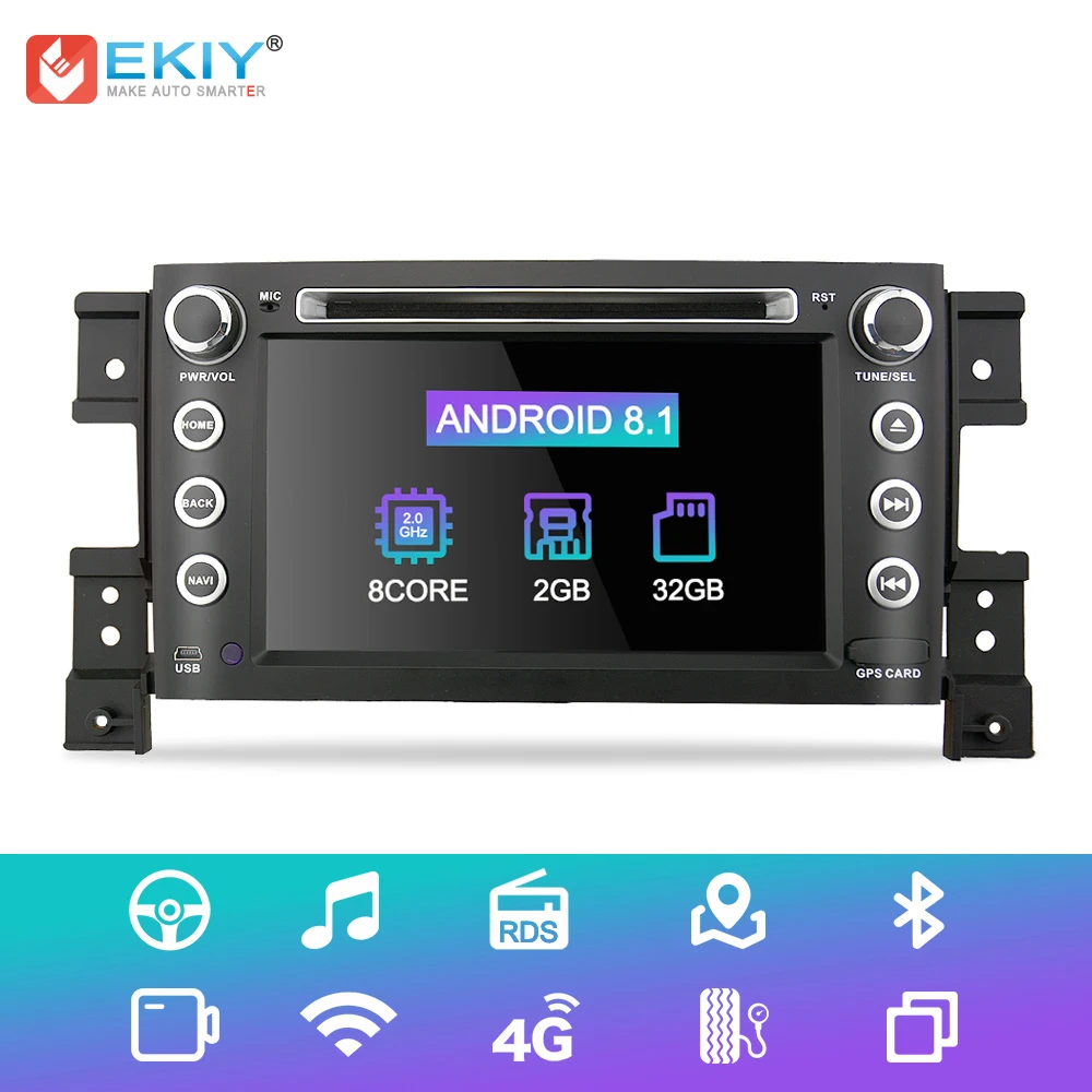 EKIY Android 8 1 2Din автомобильный мультимедийный плеер Авто DVD Радио для SUZUKI GRAND VITARA GPS