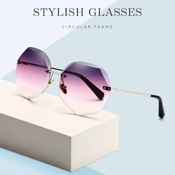 MIZHO 2020 New Luxury Brand Design Lady Round Rimless Sunglasses Women Cutting Lens Vintage Ocean Sun Glasses
MIZHO 2020 New Luxury Brand Design Lady Round Rimless Sunglasses Women Cutting Lens Vintage Ocean Sun Glasses