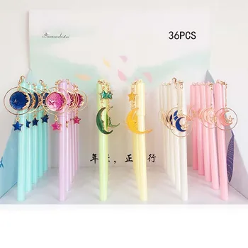 36 pcs/lot Starry Sky Star Moon Pendant Gel Pen Cute Planet black ink Signature pens Promotional Gift School writing Supplies
36 pcs/lot Starry Sky Star Moon Pendant Gel Pen Cute Planet black ink Signature pens Promotional Gift School writing Supplies