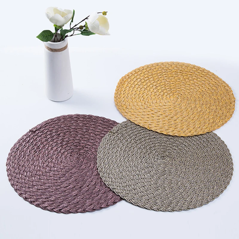 New Dining Table Heat Insulation Placemat Round Non-slip Woven Placemat Home Multi-function Table Mat
New Dining Table Heat Insulation Placemat Round Non-slip Woven Placemat Home Multi-function Table Mat