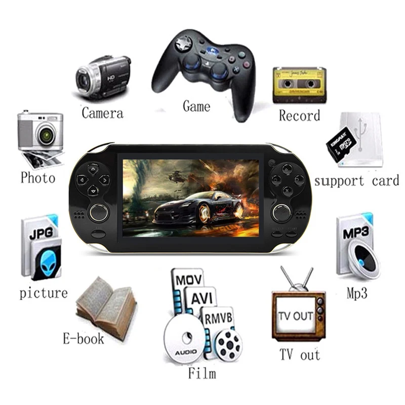 NEW 8GB 4.3 inch Portable handheld Game Console Camera MP5 Gaming Player HD Video Game Console Built-in 3000 Retro Classic Games
NEW 8GB 4.3 inch Portable handheld Game Console Camera MP5 Gaming Player HD Video Game Console Built-in 3000 Retro Classic Games