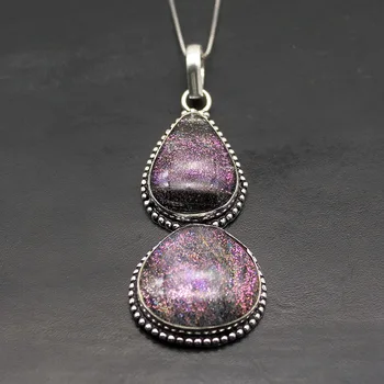 Hermosa Elegant Origin Vintage Dichroic Glass Charms Pendant Necklace 3 inch A546
Hermosa Elegant Origin Vintage Dichroic Glass Charms Pendant Necklace 3 inch A546