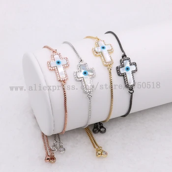 Cross pendant bracelets, Micro pave small stone with shell pearl cross adjustable chain Macrame bracelet for women 1054
Cross pendant bracelets, Micro pave small stone with shell pearl cross adjustable chain Macrame bracelet for women 1054