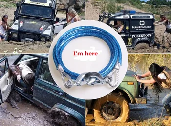 4 Meters 6 Tons Emergency Equippment with Pull Rope Towing Pull Strap Rope Car Towing Rope Steel Wire Traction Rope
4 Meters 6 Tons Emergency Equippment with Pull Rope Towing Pull Strap Rope Car Towing Rope Steel Wire Traction Rope
