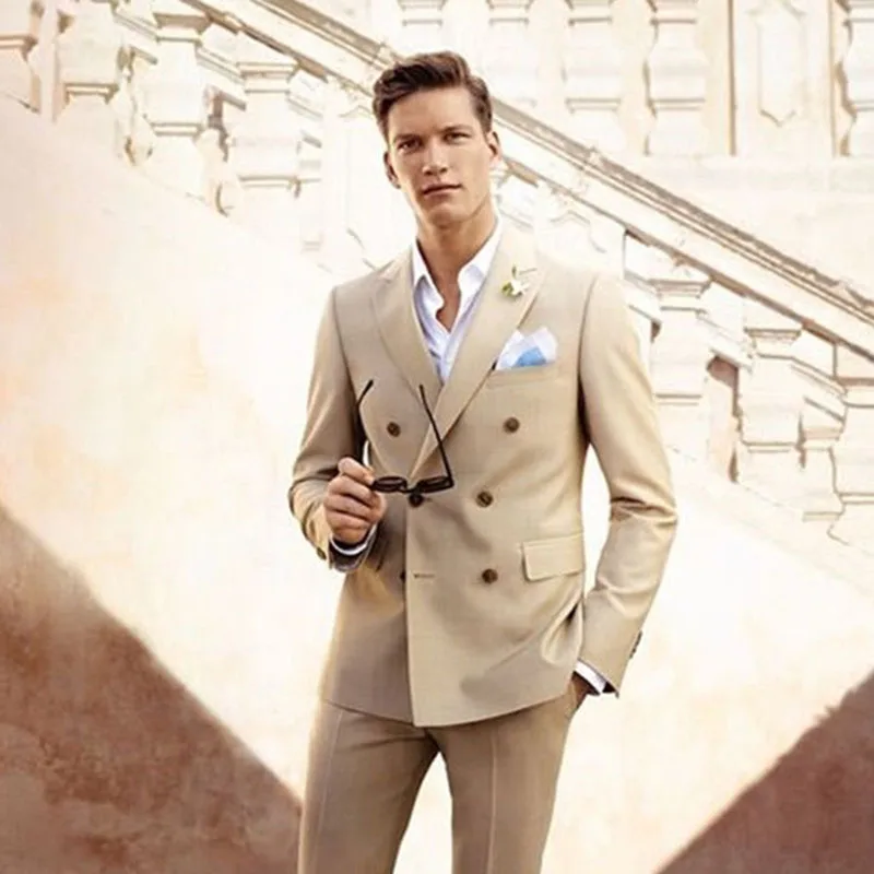 Champagne Mens Suits Double Breasted Men Casual Tuxedo Custom Blazer Vestidos Young Daily Work suit Wear (Jacket+Pants)
Champagne Mens Suits Double Breasted Men Casual Tuxedo Custom Blazer Vestidos Young Daily Work suit Wear (Jacket+Pants)