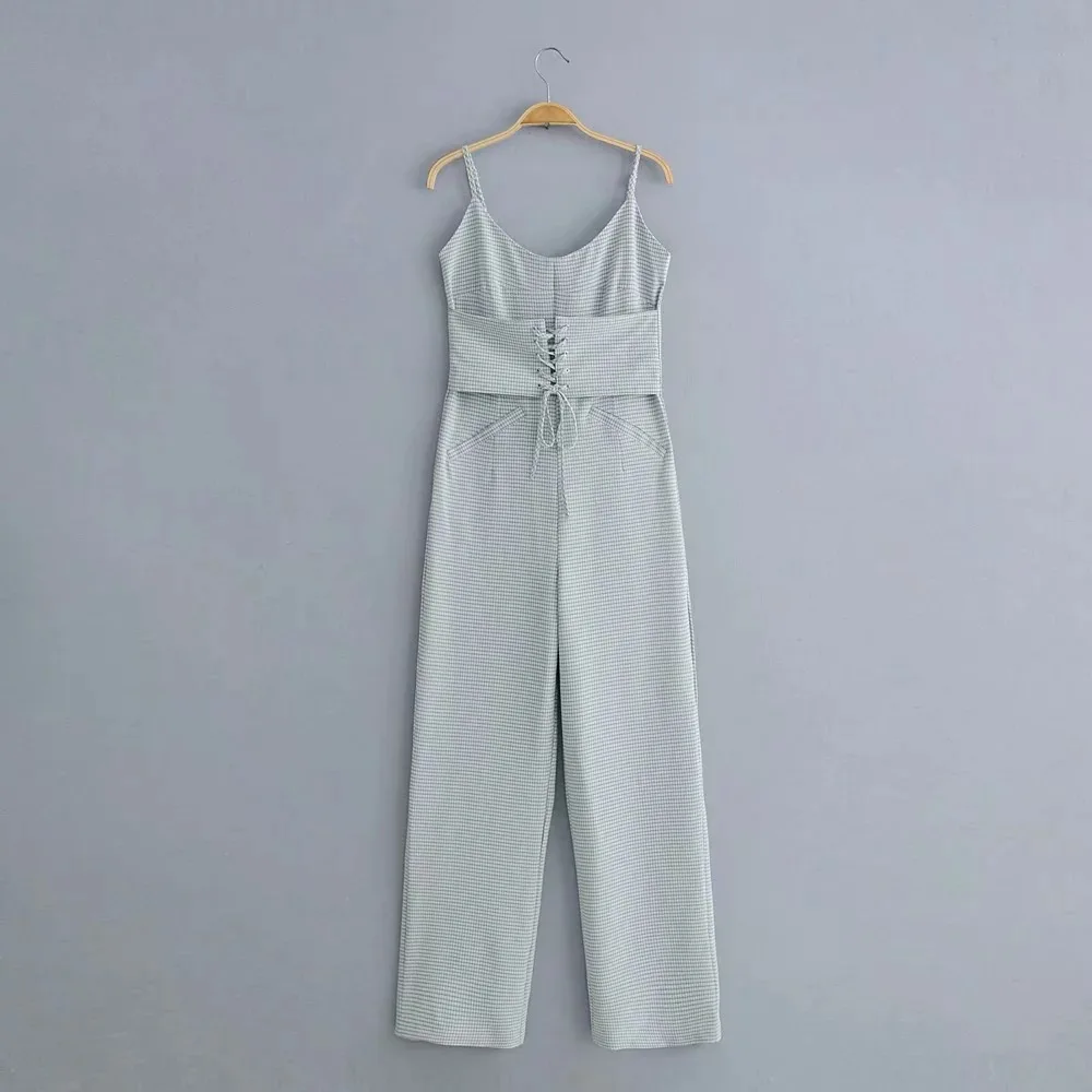 He and Chow Casual Lace Up V-neck Loose Solid Straight Female Holiday Jumpsuits 2019
He and Chow Casual Lace Up V-neck Loose Solid Straight Female Holiday Jumpsuits 2019