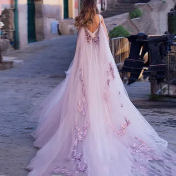 Boho Wedding Dress 2019 3D Flowers Light Purple Beach Bride Dresses Backless Puff Tulle Wedding Gowns Long Train Floor Length
Boho Wedding Dress 2019 3D Flowers Light Purple Beach Bride Dresses Backless Puff Tulle Wedding Gowns Long Train Floor Length