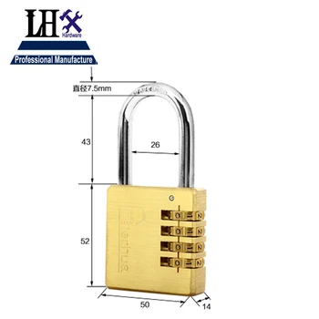 LHX 2016 new top fasion 504 brass 50mm width 4 group code padlock used for gym bag gift or boxes door
LHX 2016 new top fasion 504 brass 50mm width 4 group code padlock used for gym bag gift or boxes door