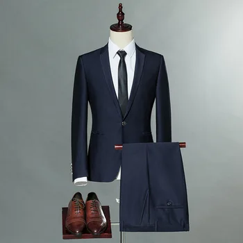 The new 2019 men suit is decorated Pure blue professional autumn winter dress Two piece
The new 2019 men suit is decorated Pure blue professional autumn winter dress Two piece