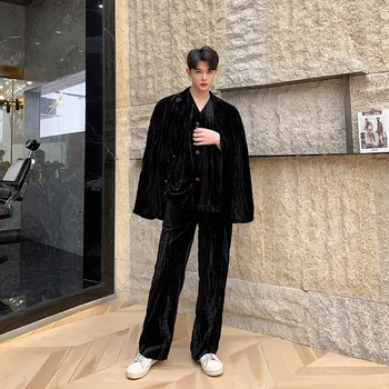 New Men Velvet Casual Blazer Suit Jacket Male Vintage Fashion Loose Suit Coat Streetwear Hip Hop Outerwear
New Men Velvet Casual Blazer Suit Jacket Male Vintage Fashion Loose Suit Coat Streetwear Hip Hop Outerwear