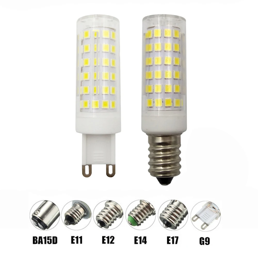 

Highlight Led Ceramic bulb mini corn AC110V 220V Dimmable G9 E11 E12 E14 E17 BA15D Energy Saving 9W Replace 50W100W Halogen Lamp