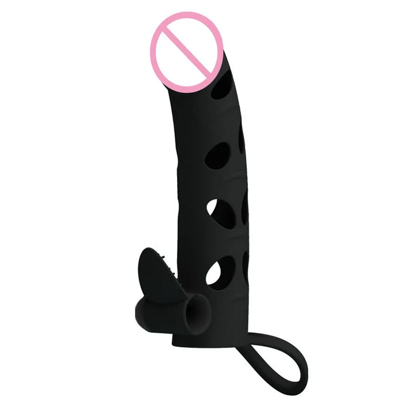 Reusable Condom Male Lock Cock Ring Penis Delay Lasting Exlarger Vibrator Realistic Penis Sleeve Penis Extension Set For Man O2